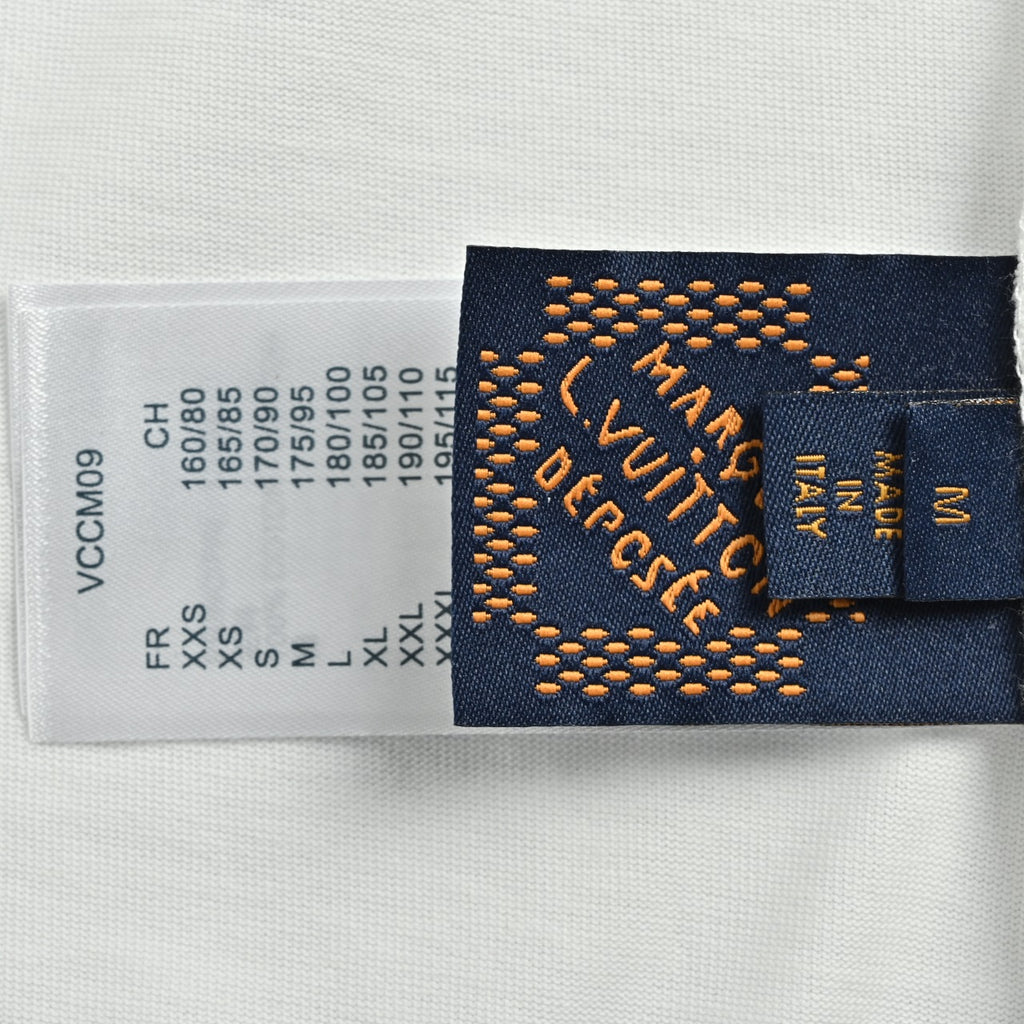 Louis Vuitton LV Gradient Monogram Embroidered Mirrored-Script Short-Sleeve T-Shirt White