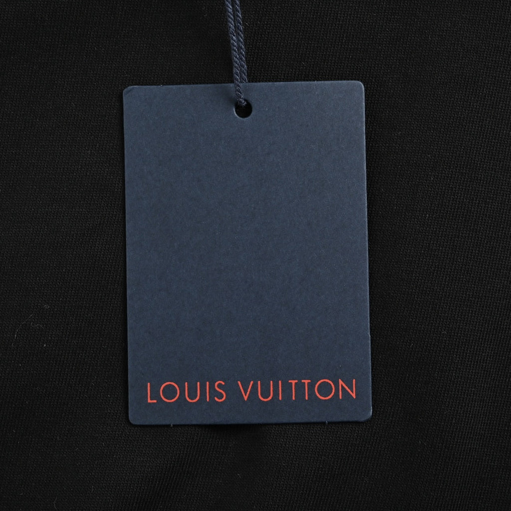 Louis Vuitton LV Gradient Monogram Embroidered Mirrored-Script Short-Sleeve T-Shirt Black