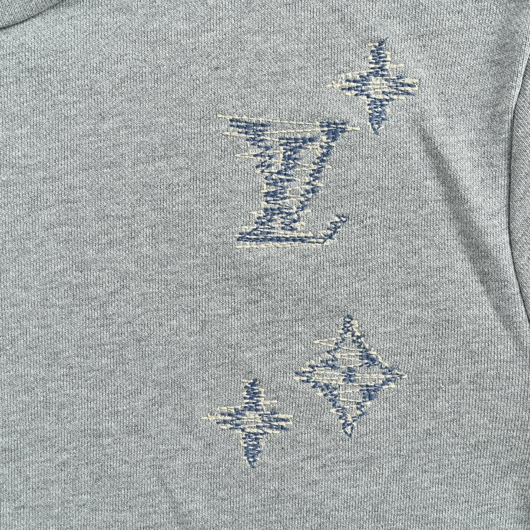 Louis Vuitton LV Sketch Embroidered Zip-Front Hooded Sweatshirt Grey