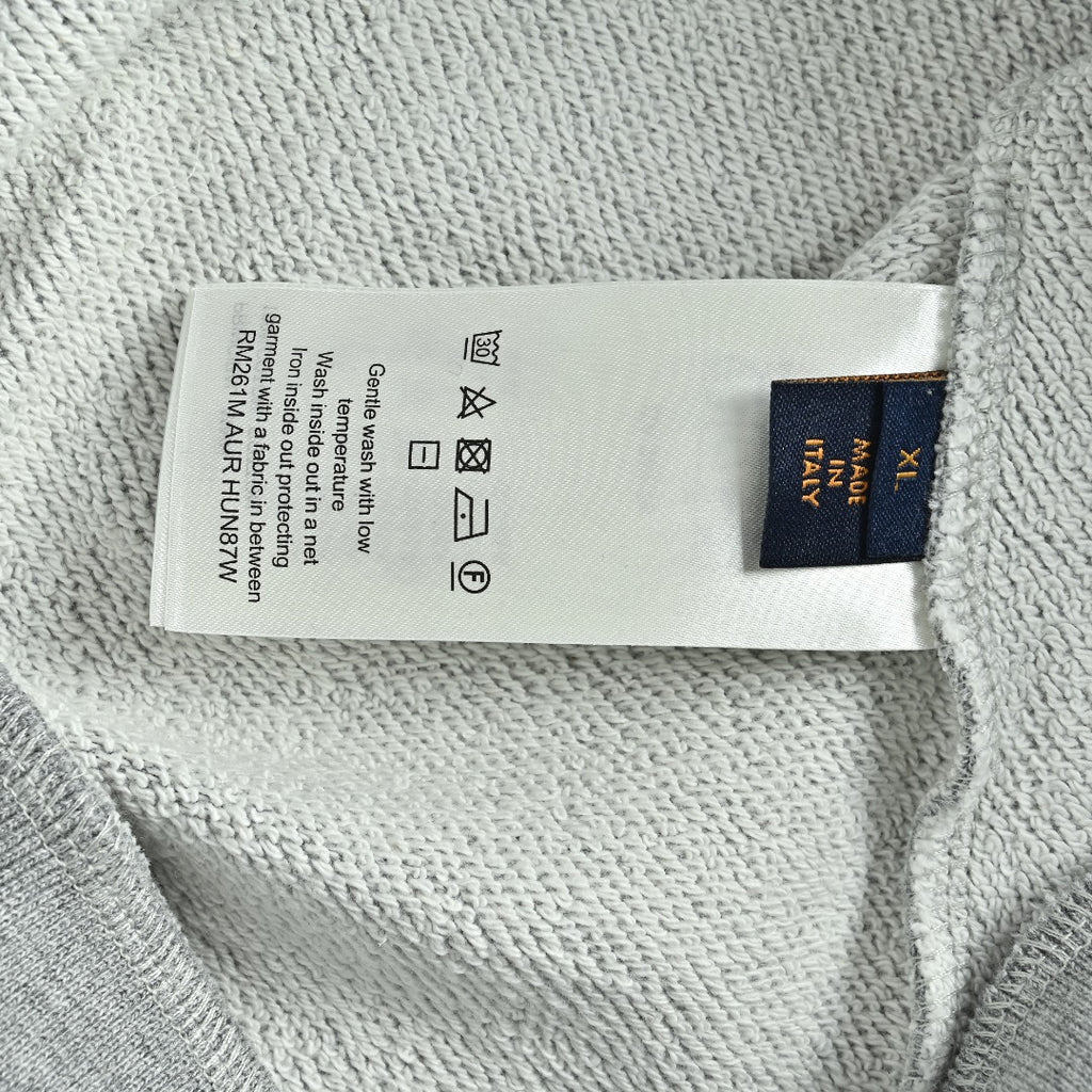 Louis Vuitton LV Sketch Embroidered Zip-Front Hooded Sweatshirt Grey
