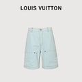 Louis Vuitton 26SS Blooming Floral Series Embroidered Denim Shorts Ice Blue