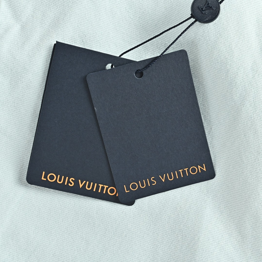 Louis Vuitton 26SS Blooming Floral Series Embroidered Denim Shorts Ice Blue