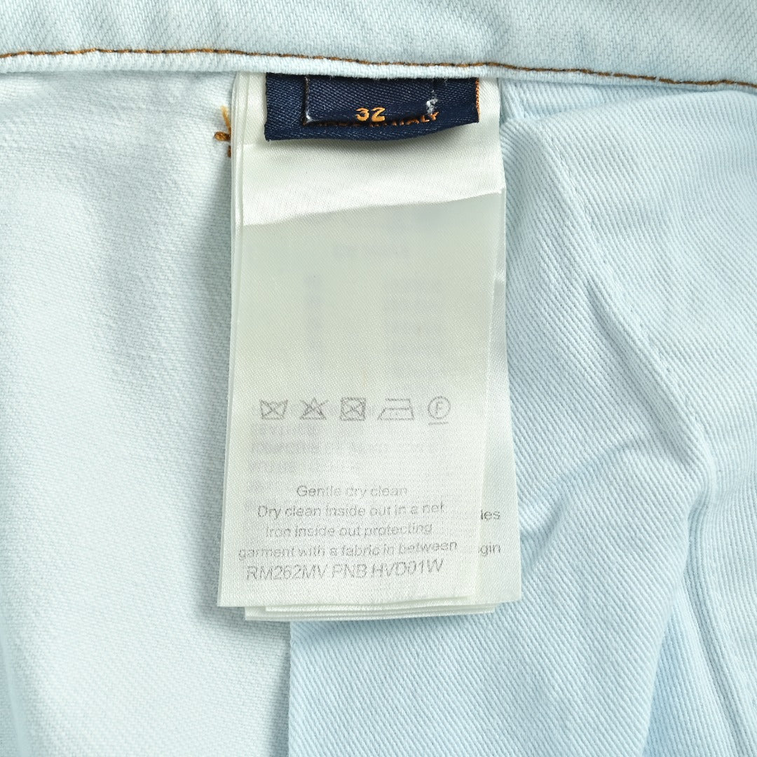 Louis Vuitton 26SS Blooming Floral Series Embroidered Denim Shorts Ice Blue