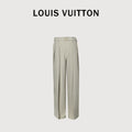 Louis Vuitton LV Belted Wide-Leg Dress Trousers Stone