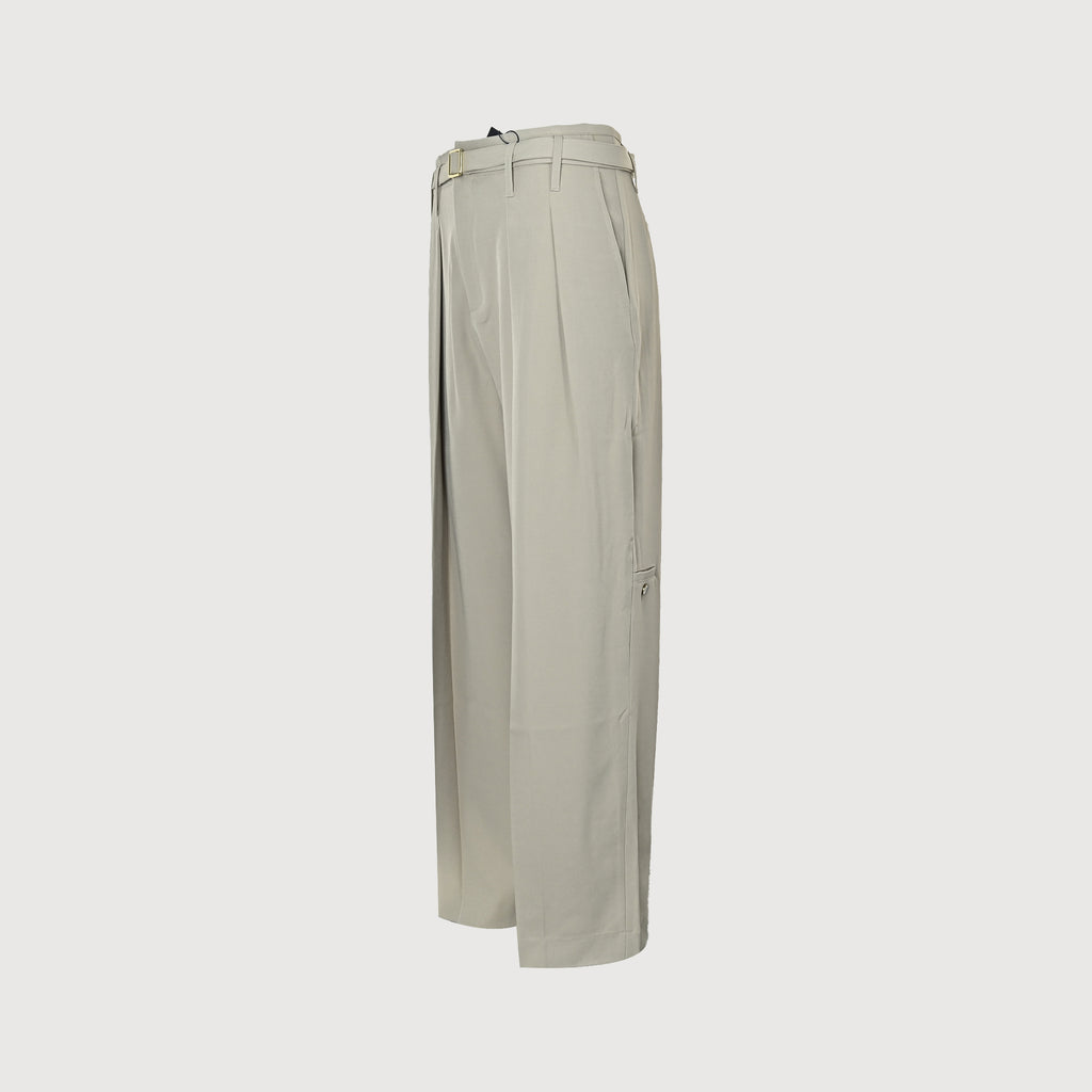 Louis Vuitton LV Belted Wide-Leg Dress Trousers Stone