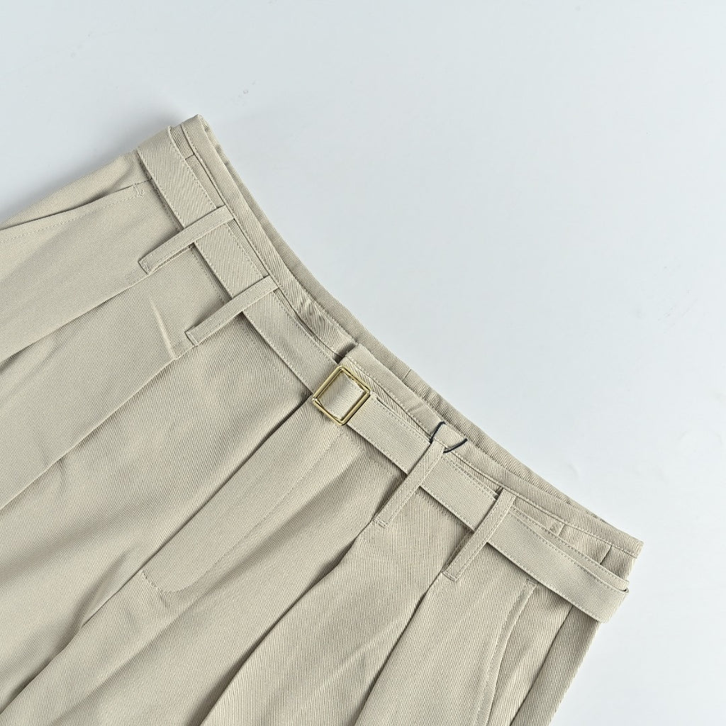 Louis Vuitton LV Belted Wide-Leg Dress Trousers Stone