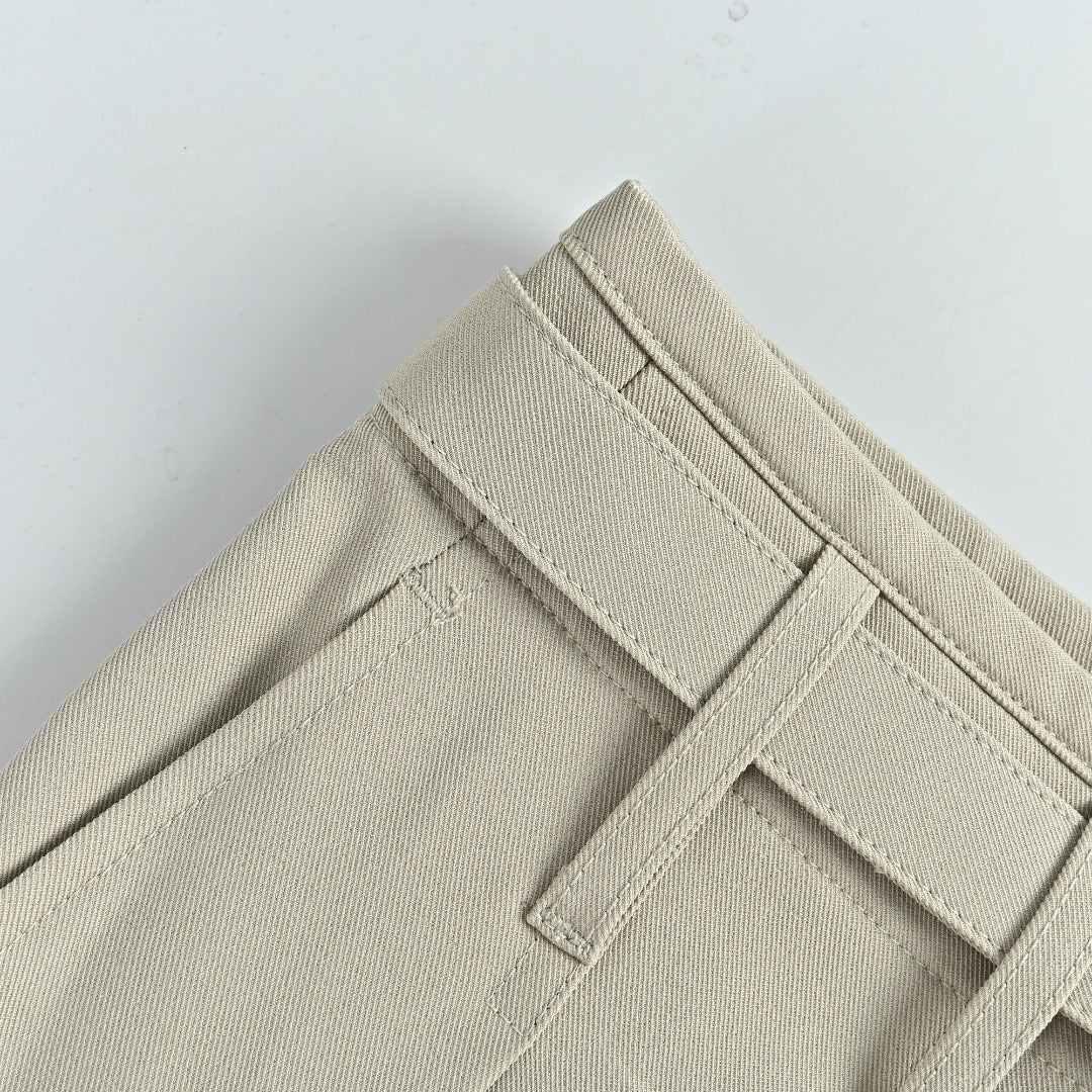 Louis Vuitton LV Belted Wide-Leg Dress Trousers Stone