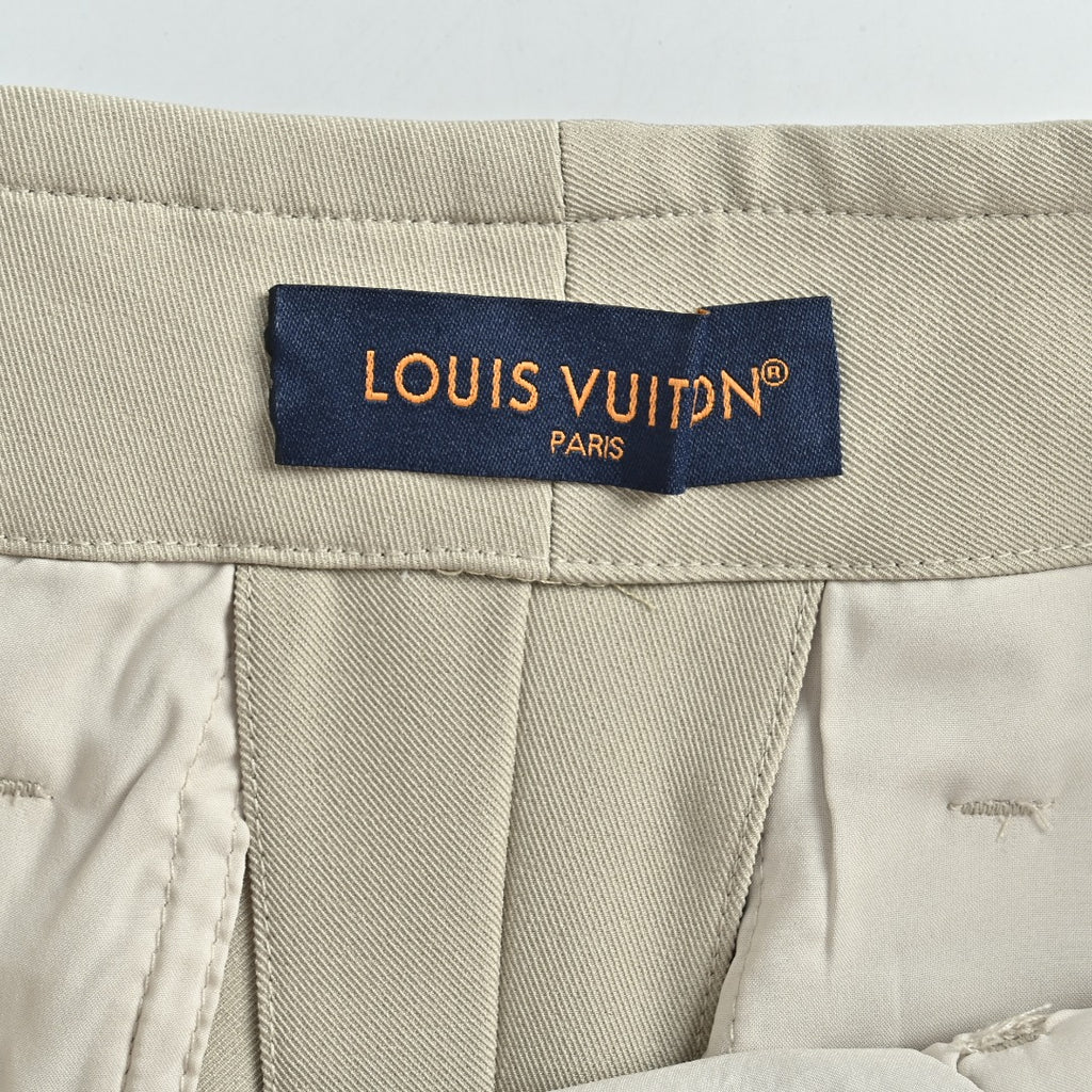 Louis Vuitton LV Belted Wide-Leg Dress Trousers Stone