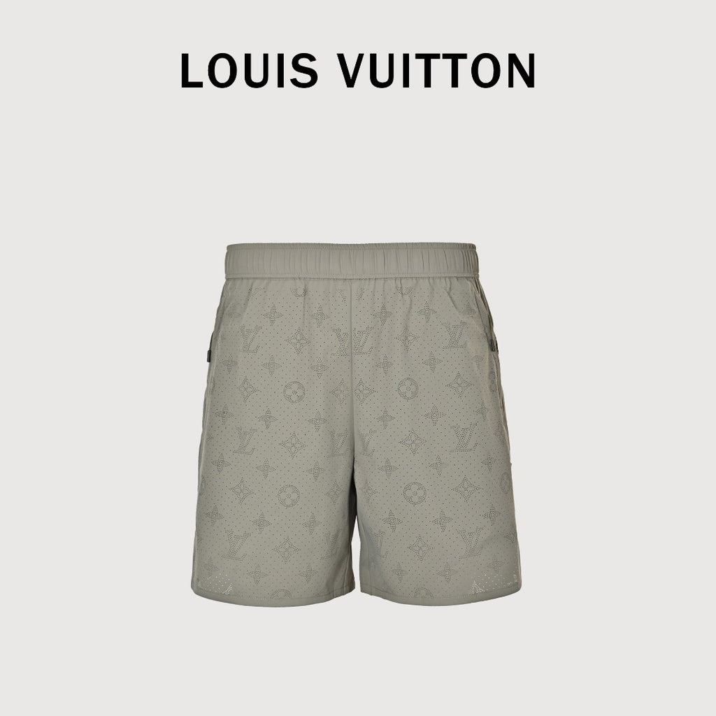 Louis Vuitton LV Monogram Jacquard Ripstop Athletic Shorts Stone