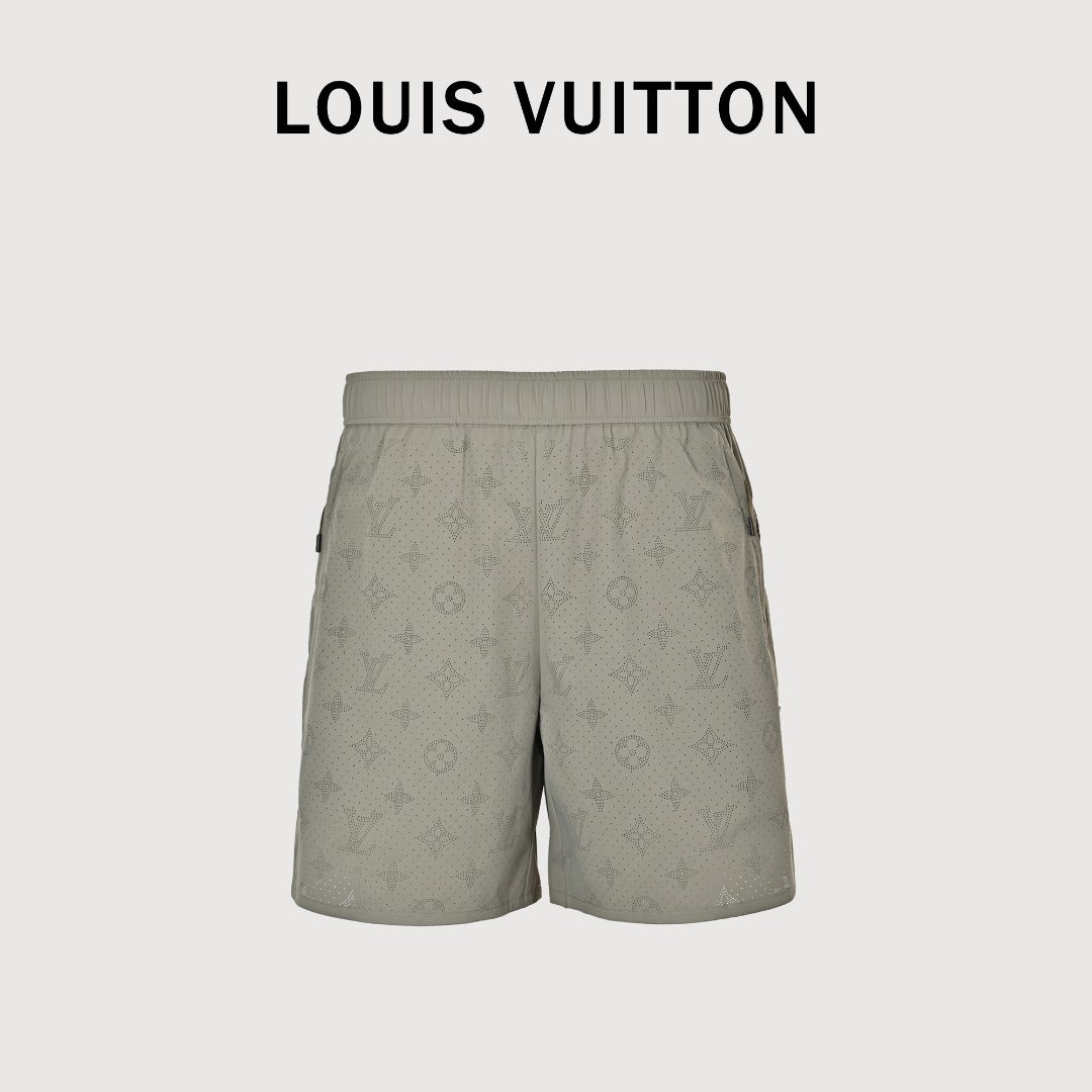 Louis Vuitton LV Monogram Jacquard Ripstop Athletic Shorts Stone
