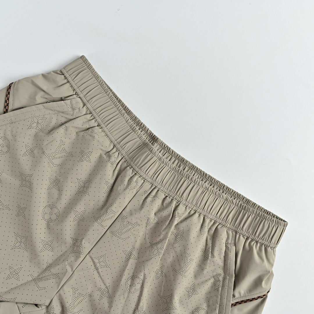 Louis Vuitton LV Monogram Jacquard Ripstop Athletic Shorts Stone