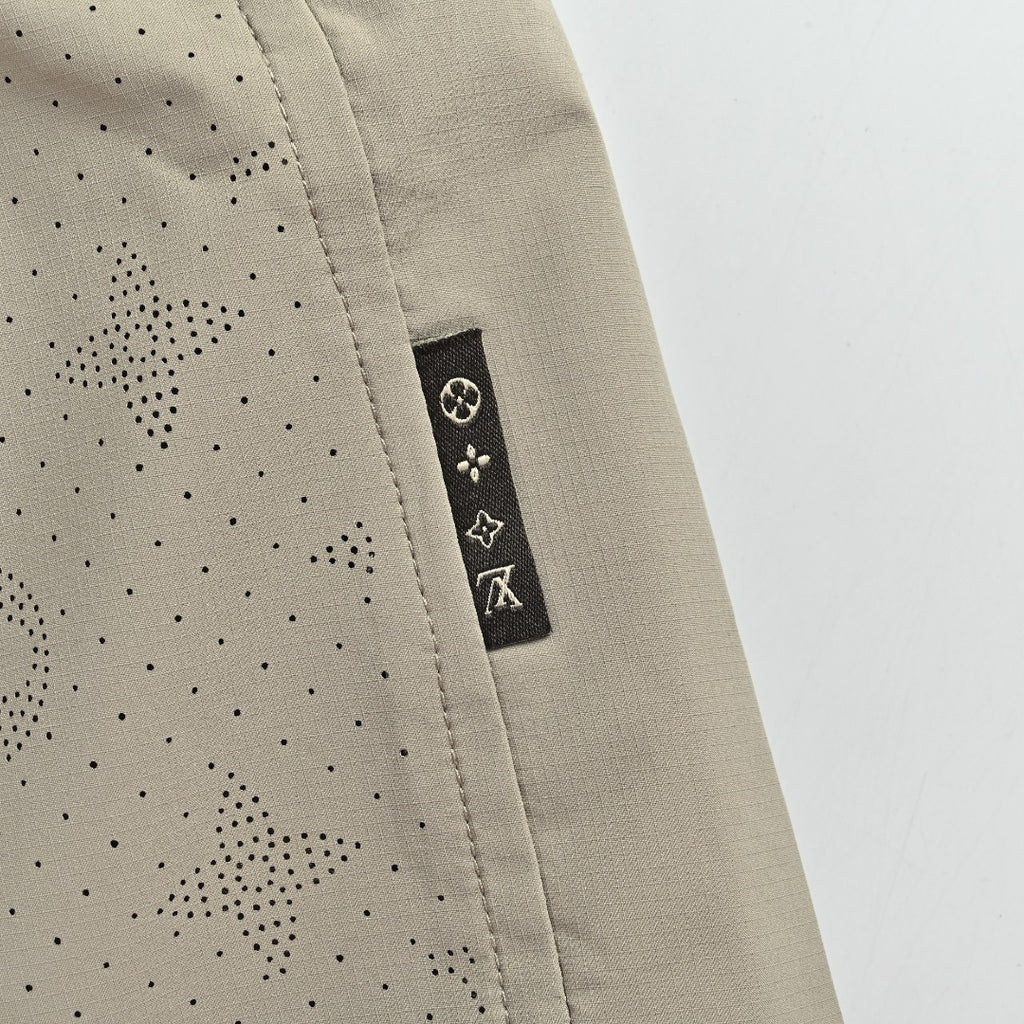 Louis Vuitton LV Monogram Jacquard Ripstop Athletic Shorts Stone