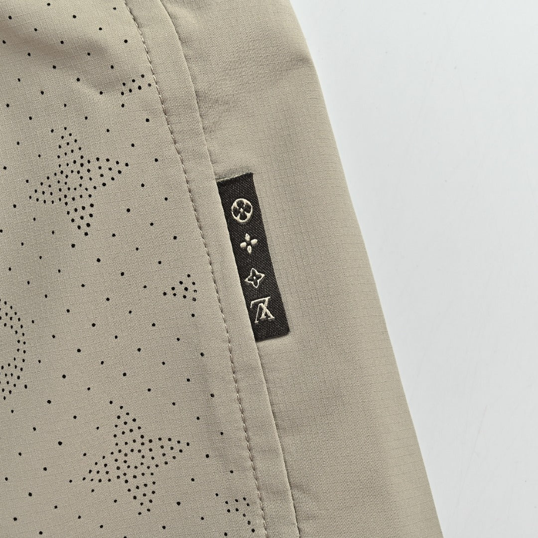 Louis Vuitton LV Monogram Jacquard Ripstop Athletic Shorts Stone
