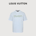 Louis Vuitton LV Denim-Fabric Letter Logo Short-Sleeve T-Shirt Ice Blue