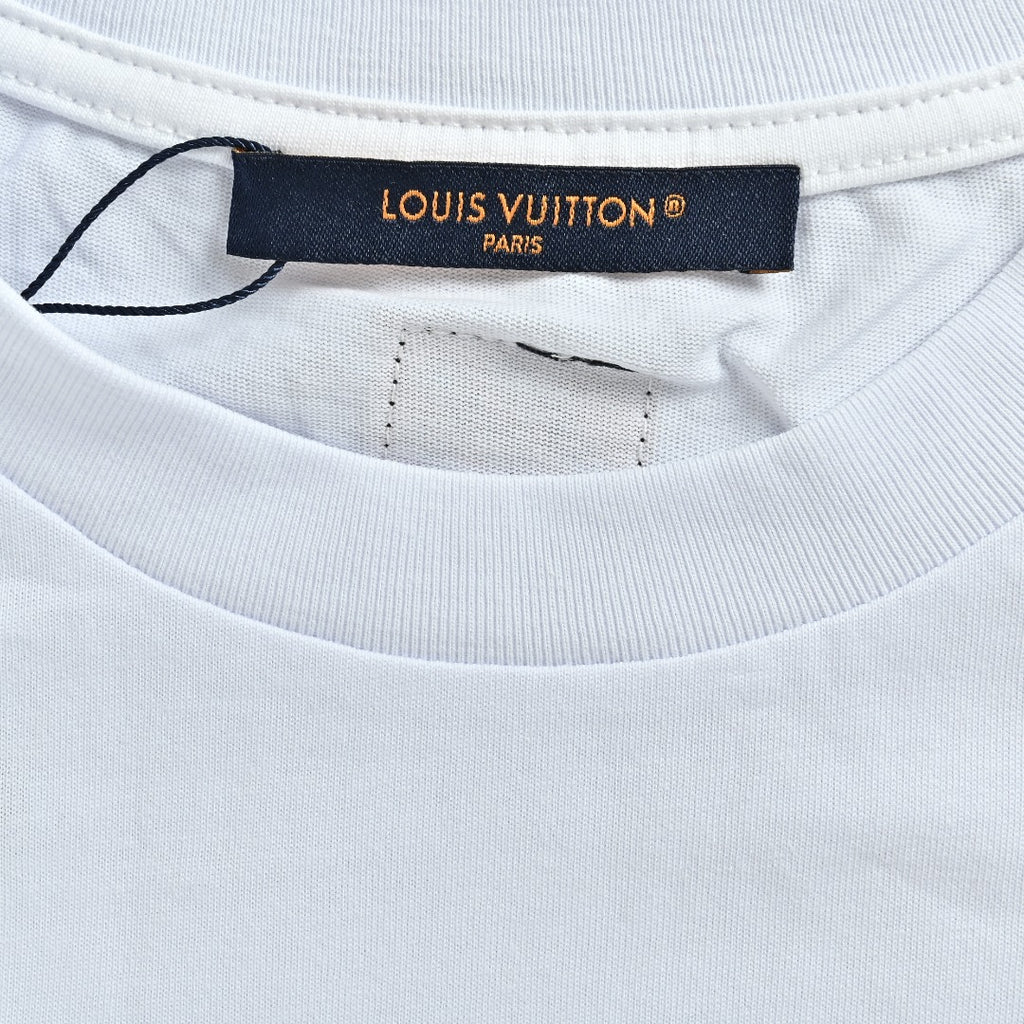 Louis Vuitton LV Denim-Fabric Letter Logo Short-Sleeve T-Shirt Ice Blue