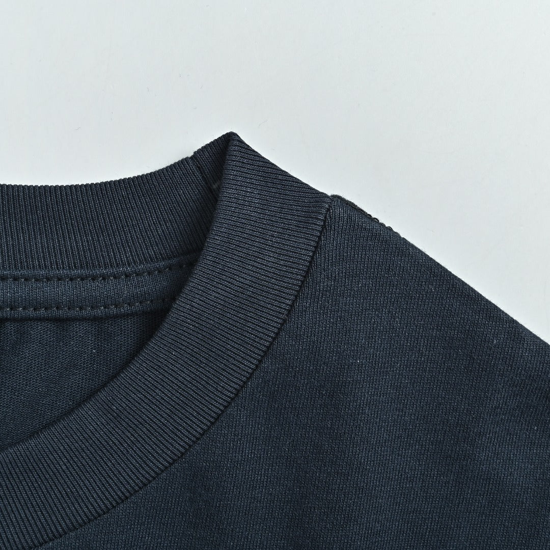 Louis Vuitton LV Denim-Fabric Letter Logo Short-Sleeve T-Shirt Black