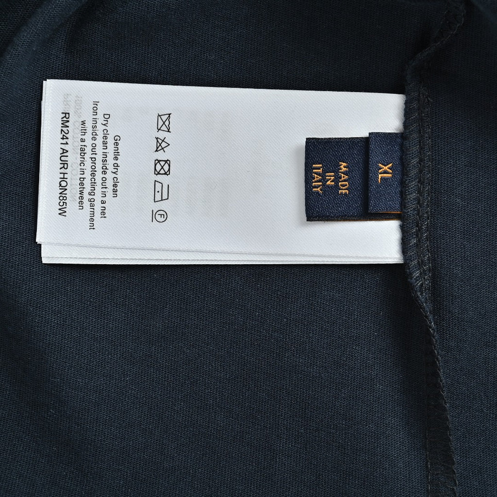 Louis Vuitton LV Denim-Fabric Letter Logo Short-Sleeve T-Shirt Black