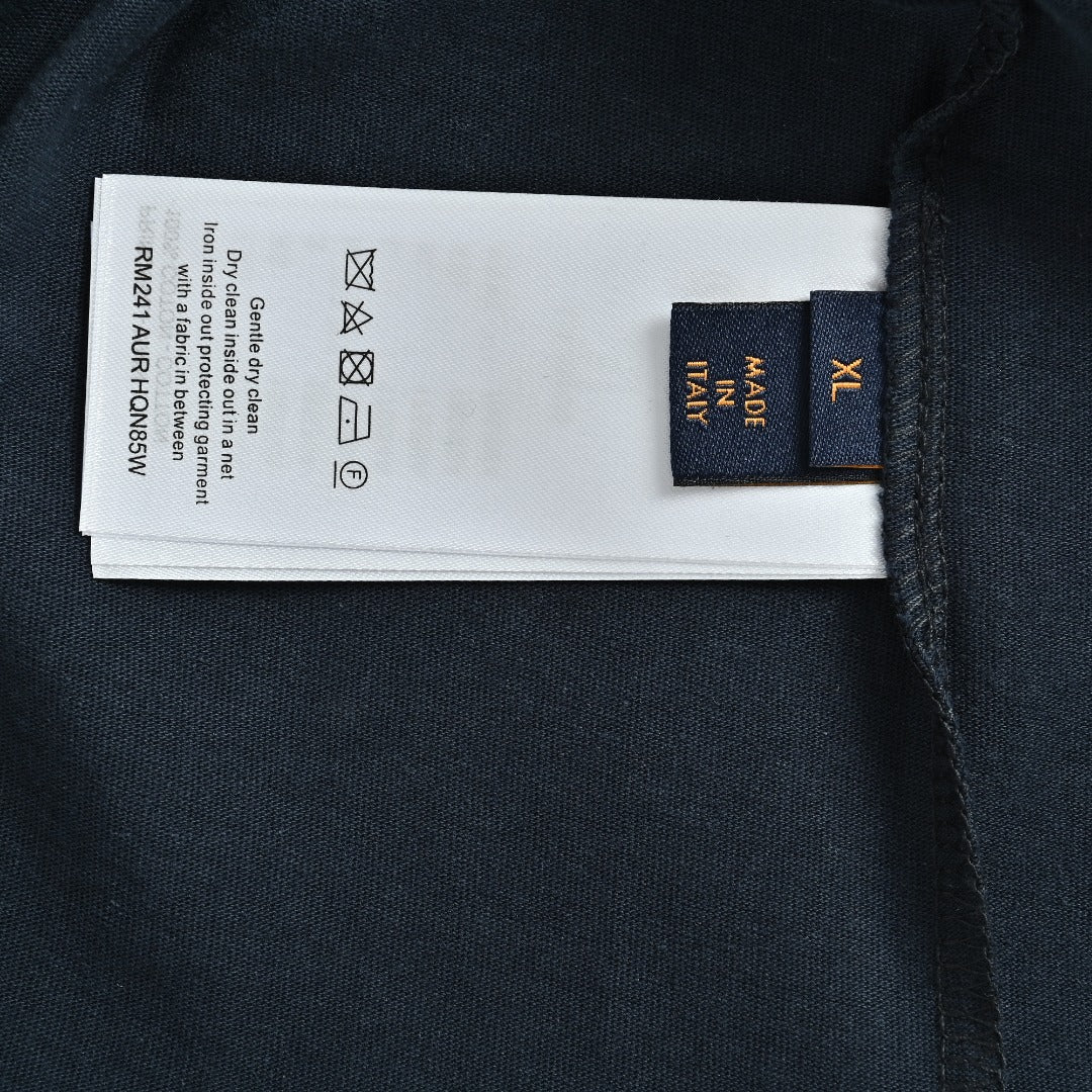 Louis Vuitton LV Denim-Fabric Letter Logo Short-Sleeve T-Shirt Black