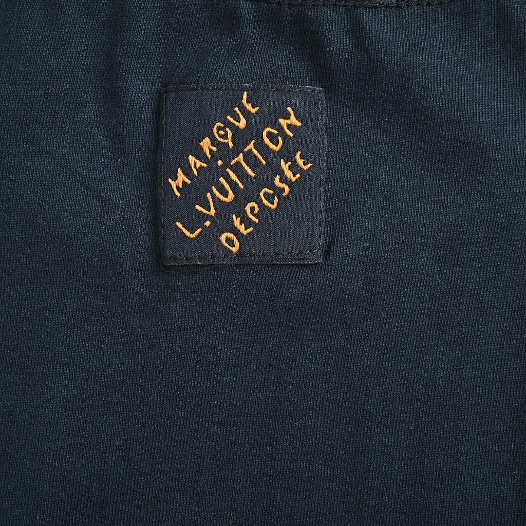Louis Vuitton LV Denim-Fabric Letter Logo Short-Sleeve T-Shirt Black