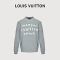 Louis Vuitton 26FW LV Marque Déposée Embroidered Crew-Neck Sweatshirt Grey Marl