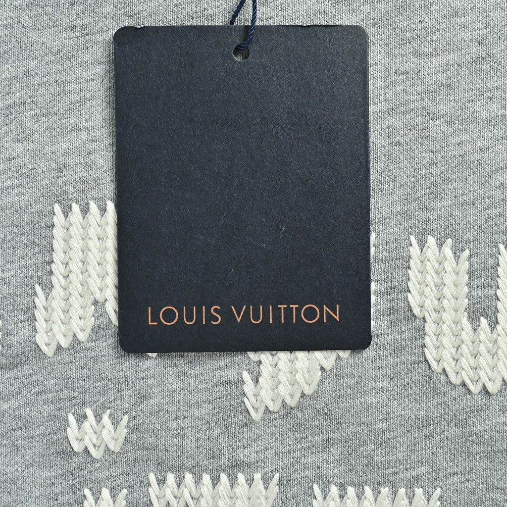 Louis Vuitton 26FW LV Marque Déposée Embroidered Crew-Neck Sweatshirt Grey Marl
