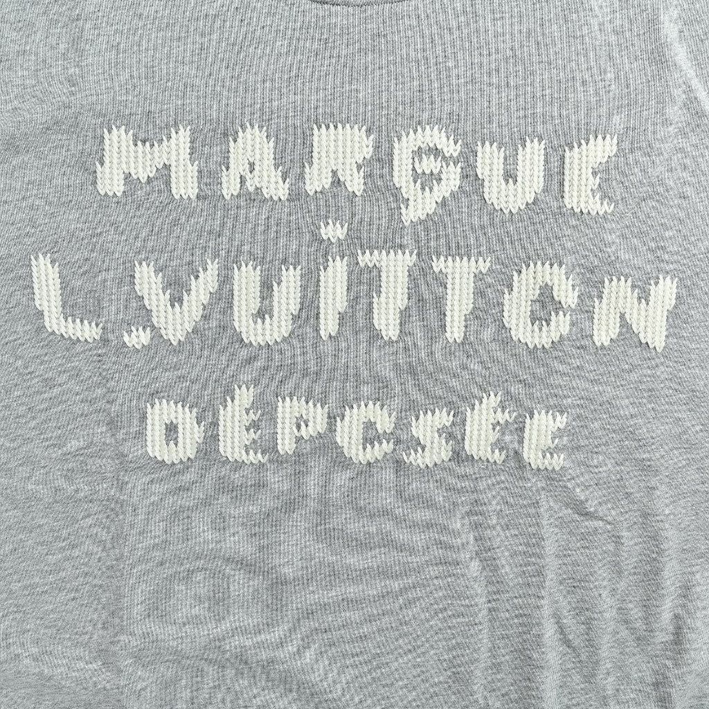 Louis Vuitton 26FW LV Marque Déposée Embroidered Crew-Neck Sweatshirt Grey Marl