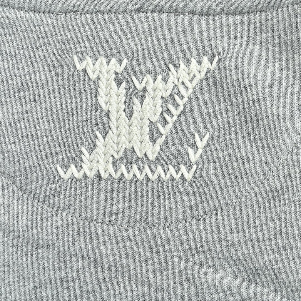 Louis Vuitton 26FW LV Marque Déposée Embroidered Crew-Neck Sweatshirt Grey Marl