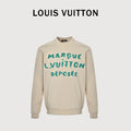 Louis Vuitton 26FW LV Marque Déposée Embroidered Crew-Neck Sweatshirt Cream