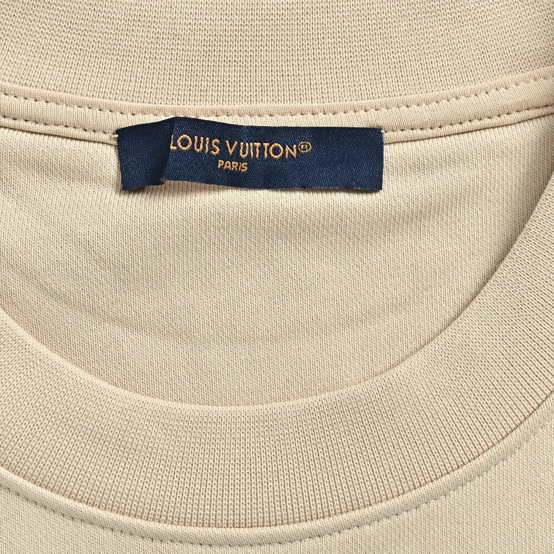 Louis Vuitton 26FW LV Marque Déposée Embroidered Crew-Neck Sweatshirt Cream