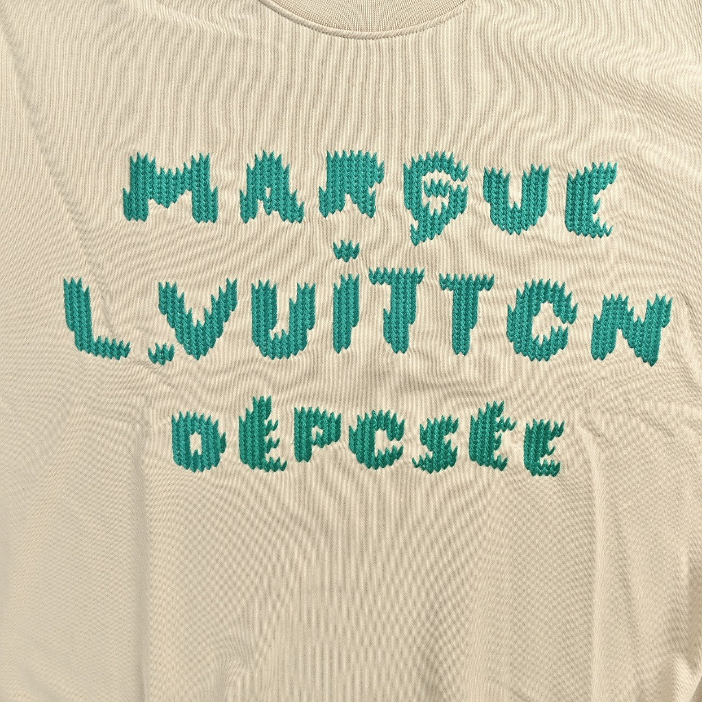 Louis Vuitton 26FW LV Marque Déposée Embroidered Crew-Neck Sweatshirt Cream