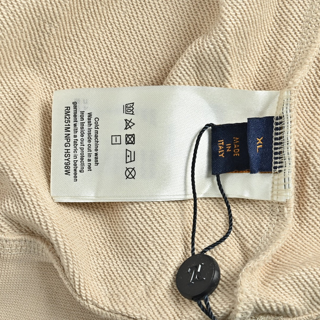 Louis Vuitton 26FW LV Marque Déposée Embroidered Crew-Neck Sweatshirt Cream