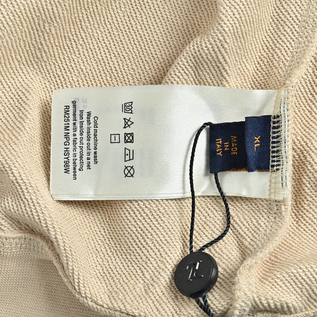 Louis Vuitton 26FW LV Marque Déposée Embroidered Crew-Neck Sweatshirt Cream