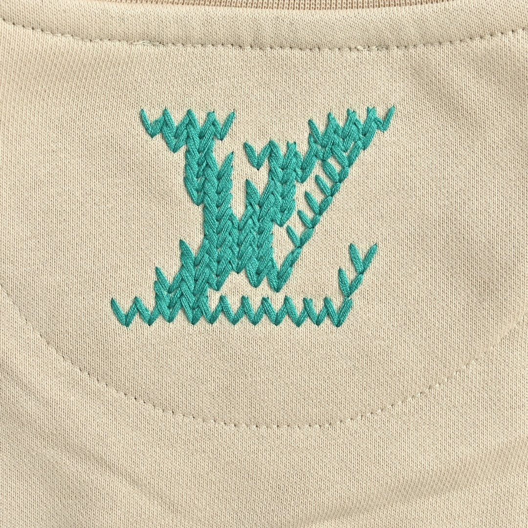 Louis Vuitton 26FW LV Marque Déposée Embroidered Crew-Neck Sweatshirt Cream