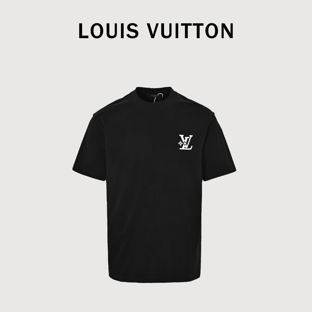 Louis Vuitton LV Star-Burst Mini Logo Embroidered Short-Sleeve T-Shirt Black