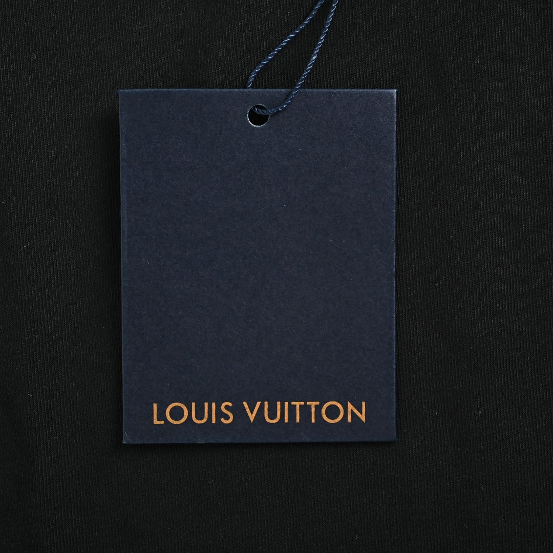 Louis Vuitton LV Star-Burst Mini Logo Embroidered Short-Sleeve T-Shirt Black