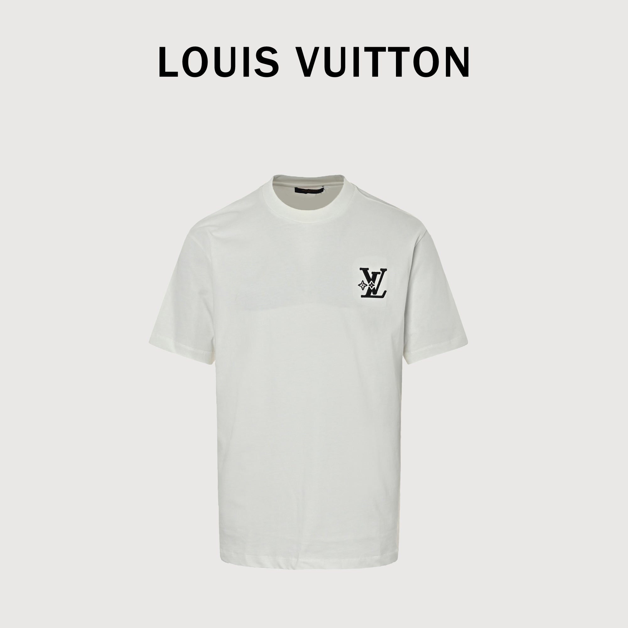 Louis Vuitton LV Star-Burst Mini Logo Embroidered Short-Sleeve T-Shirt White
