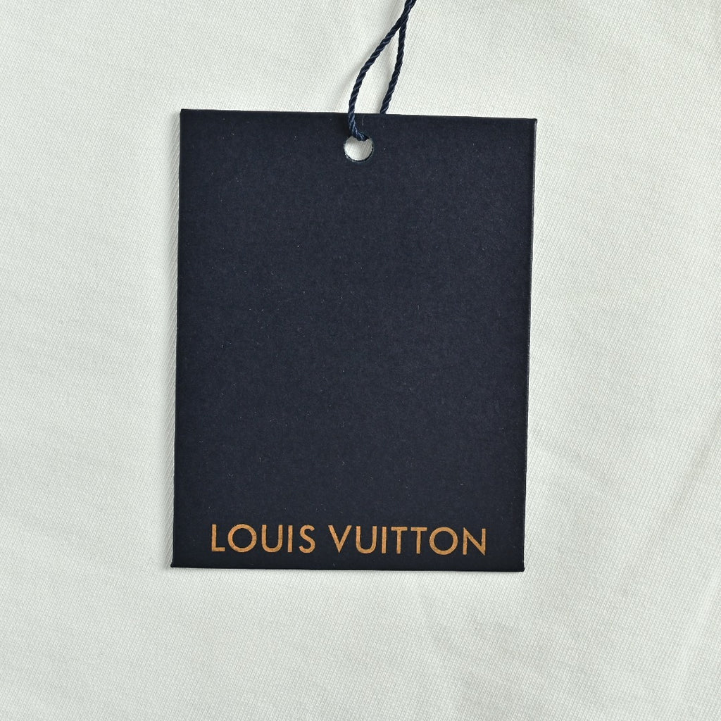 Louis Vuitton LV Star-Burst Mini Logo Embroidered Short-Sleeve T-Shirt White