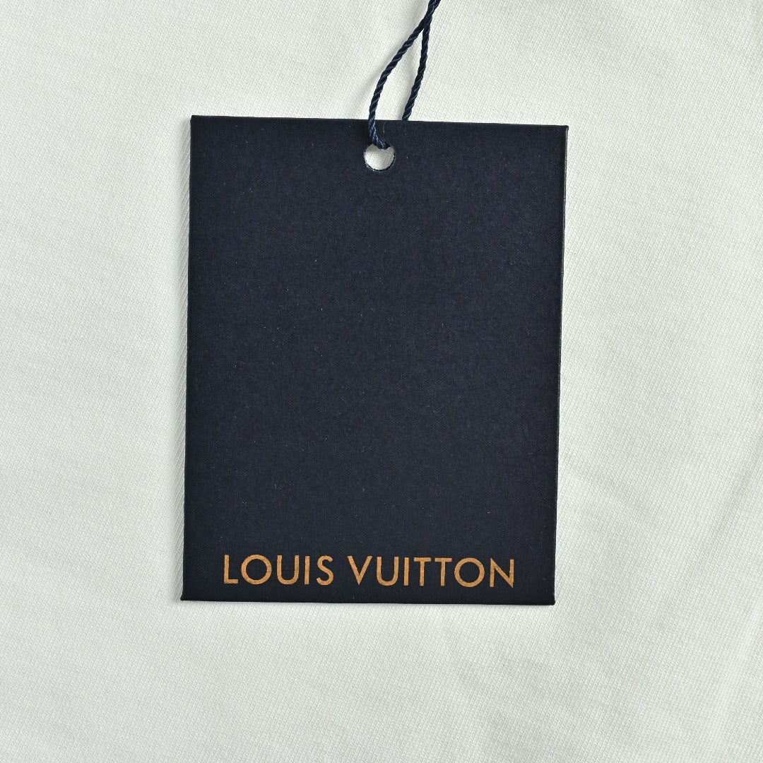 Louis Vuitton LV Star-Burst Mini Logo Embroidered Short-Sleeve T-Shirt White