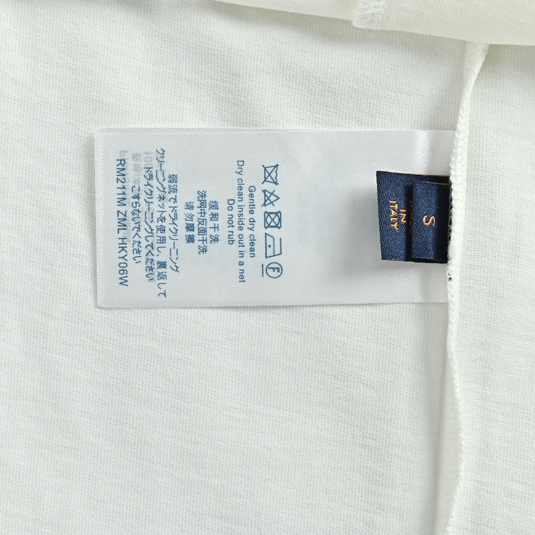 Louis Vuitton LV Star-Burst Mini Logo Embroidered Short-Sleeve T-Shirt White