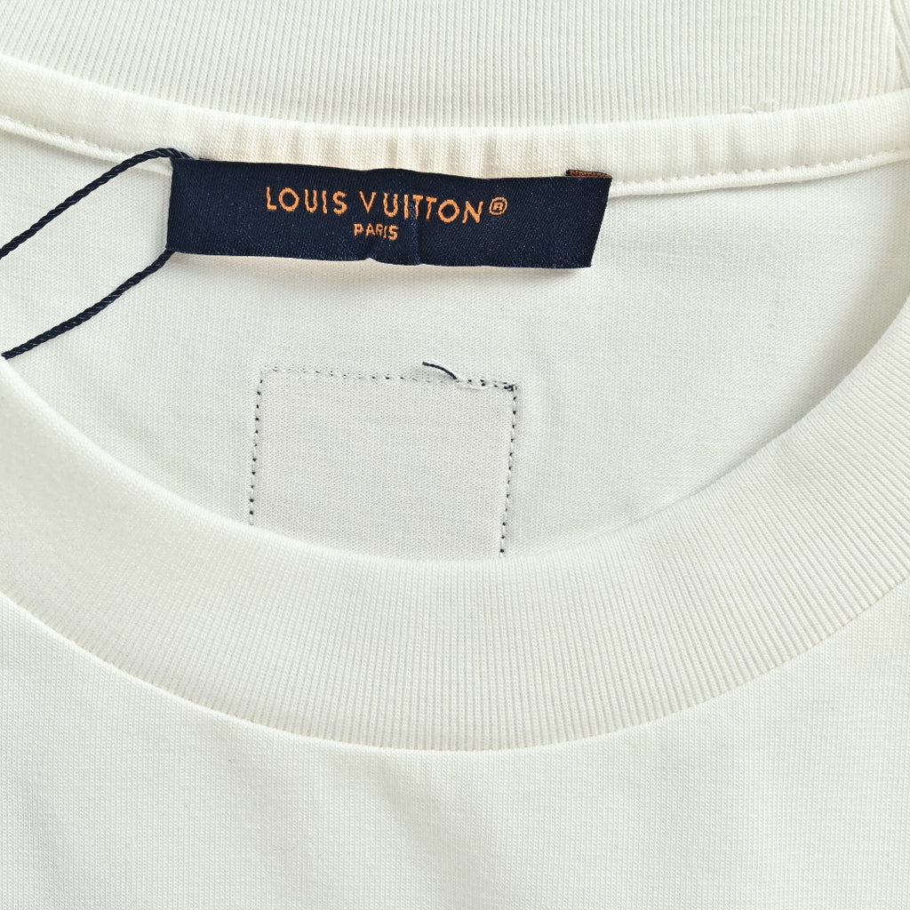 Louis Vuitton LV Ice-Blue Crystal 3D Monogram Short-Sleeve T-Shirt White