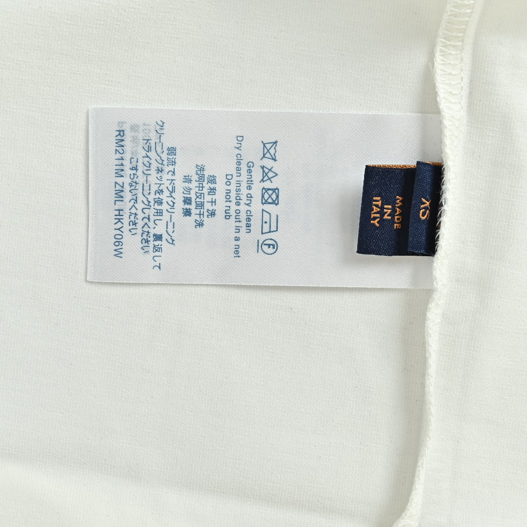 Louis Vuitton LV Ice-Blue Crystal 3D Monogram Short-Sleeve T-Shirt White