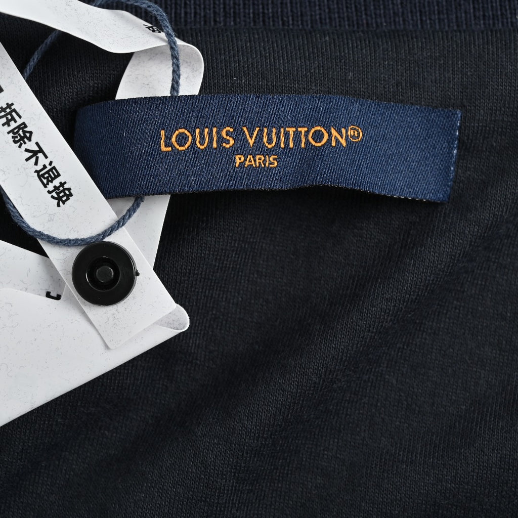 Louis Vuitton LV Leather Badge Velvet Track Jacket with Zip Pockets