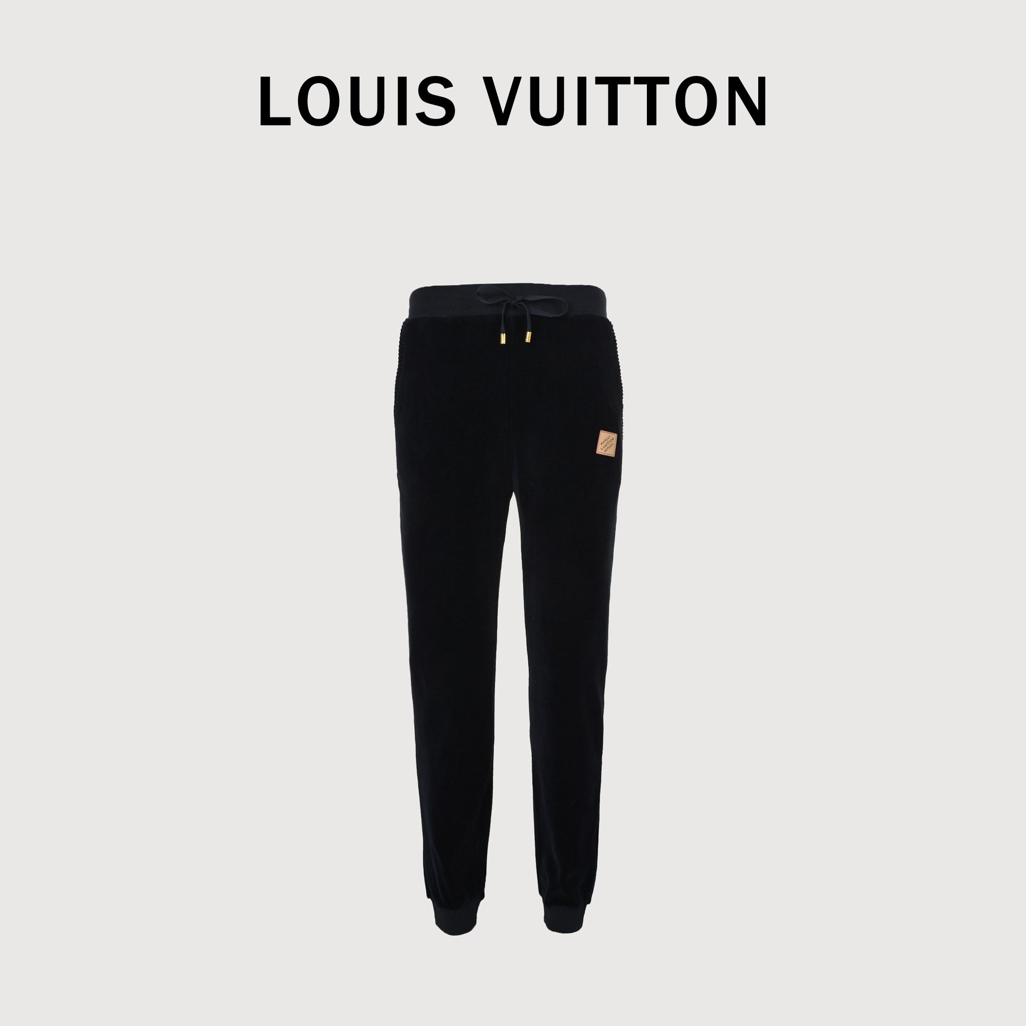 Louis Vuitton LV Leather Badge Velvet Track Pants