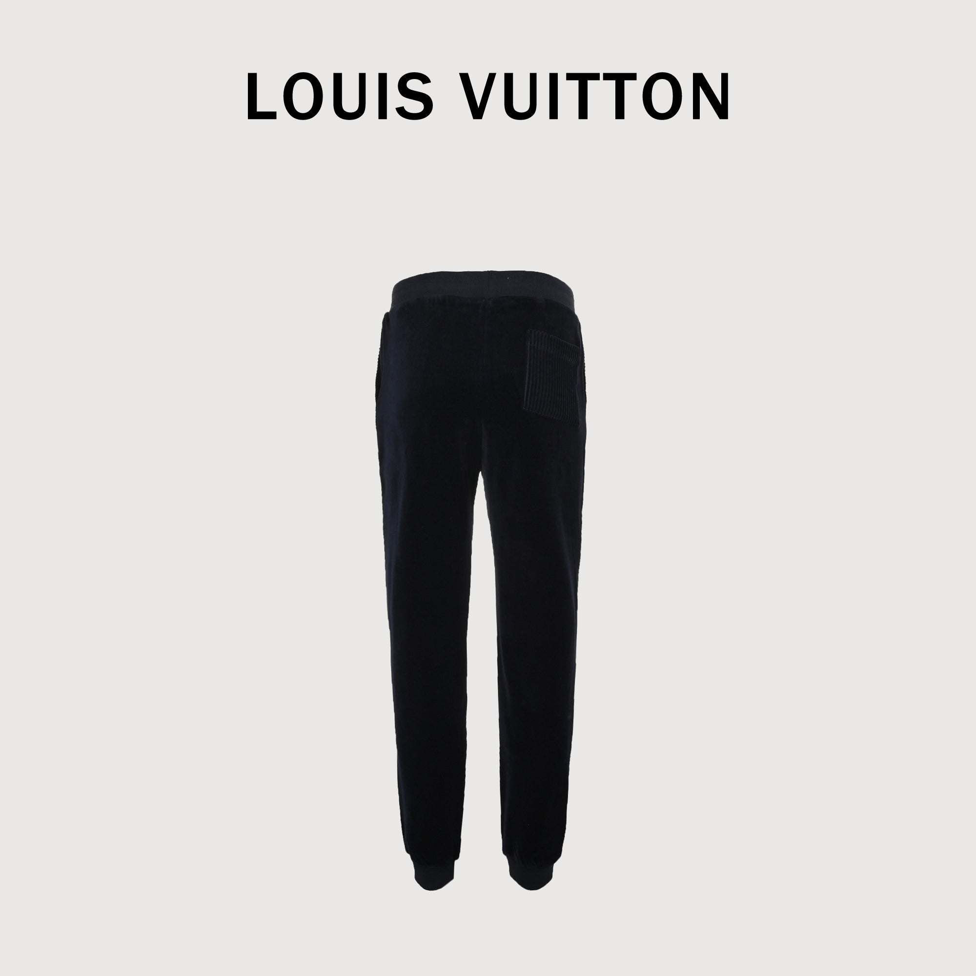 Louis Vuitton LV Leather Badge Velvet Track Pants