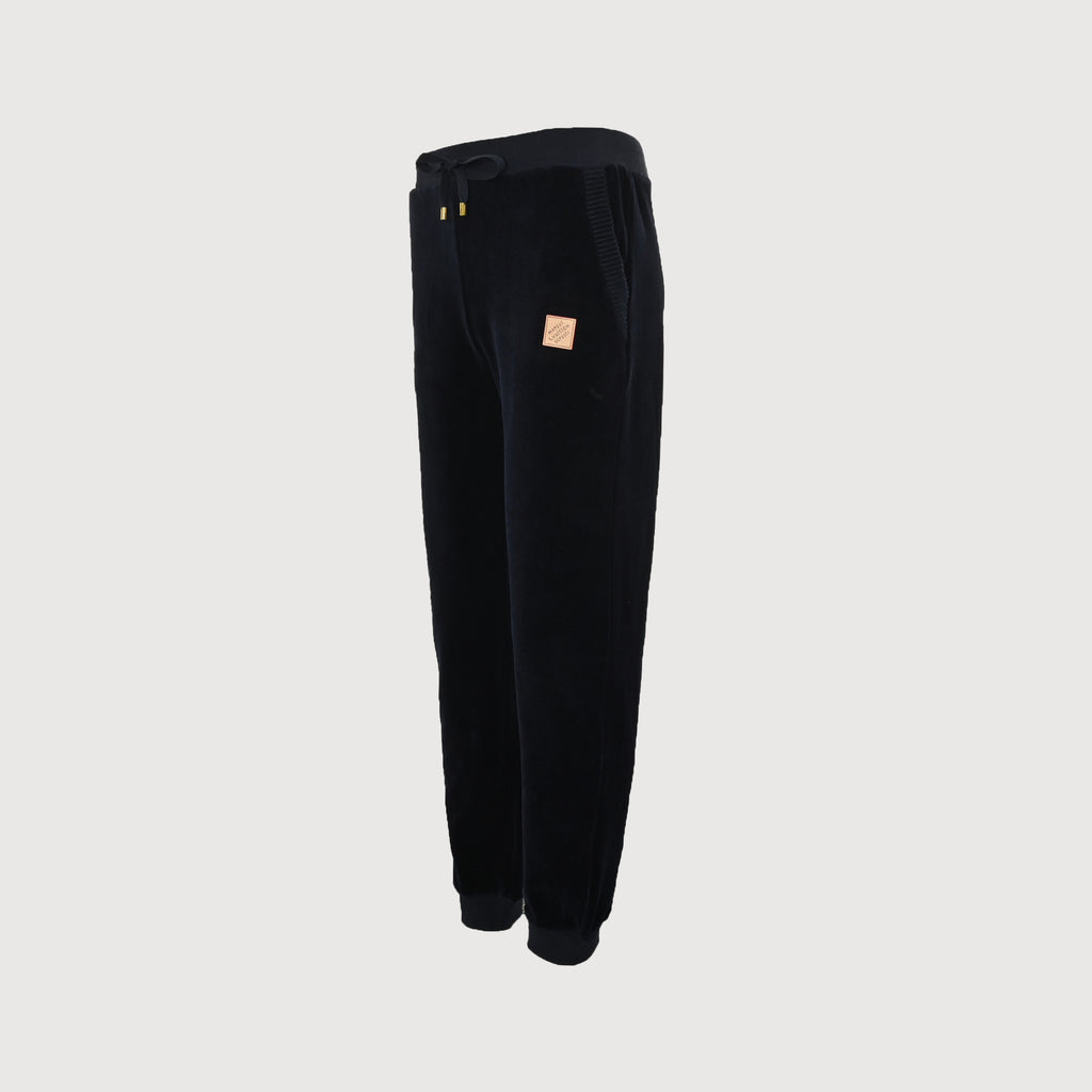 Louis Vuitton LV Leather Badge Velvet Track Pants