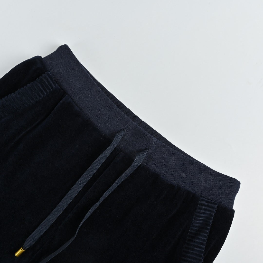 Louis Vuitton LV Leather Badge Velvet Track Pants