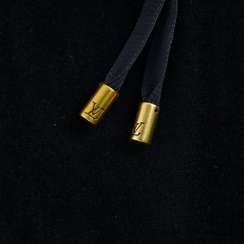 Louis Vuitton LV Leather Badge Velvet Track Pants