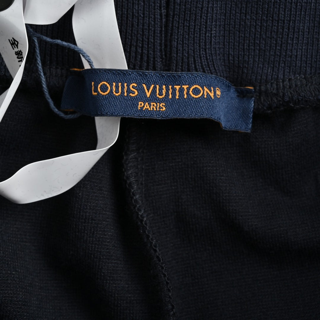 Louis Vuitton LV Leather Badge Velvet Track Pants