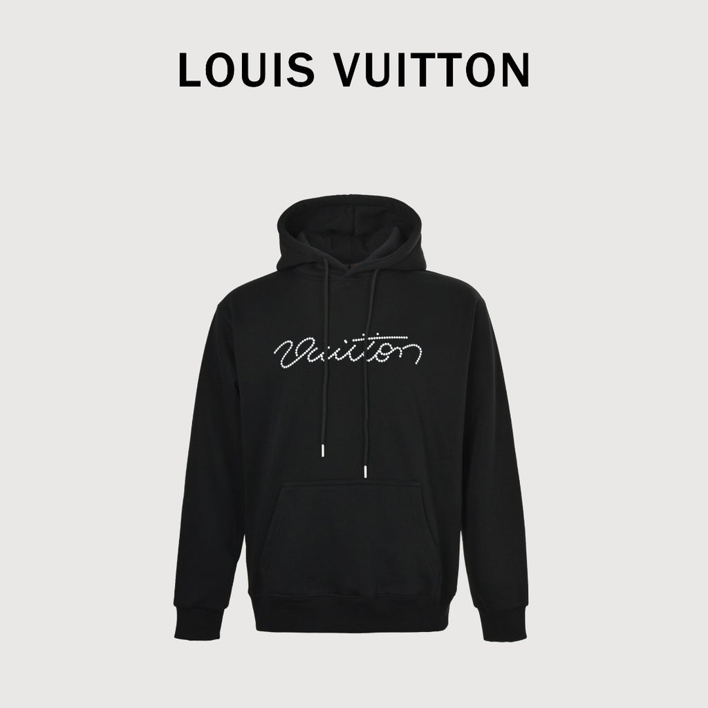 Louis Vuitton LV Beaded Script Embroidery Pullover Hoodie
