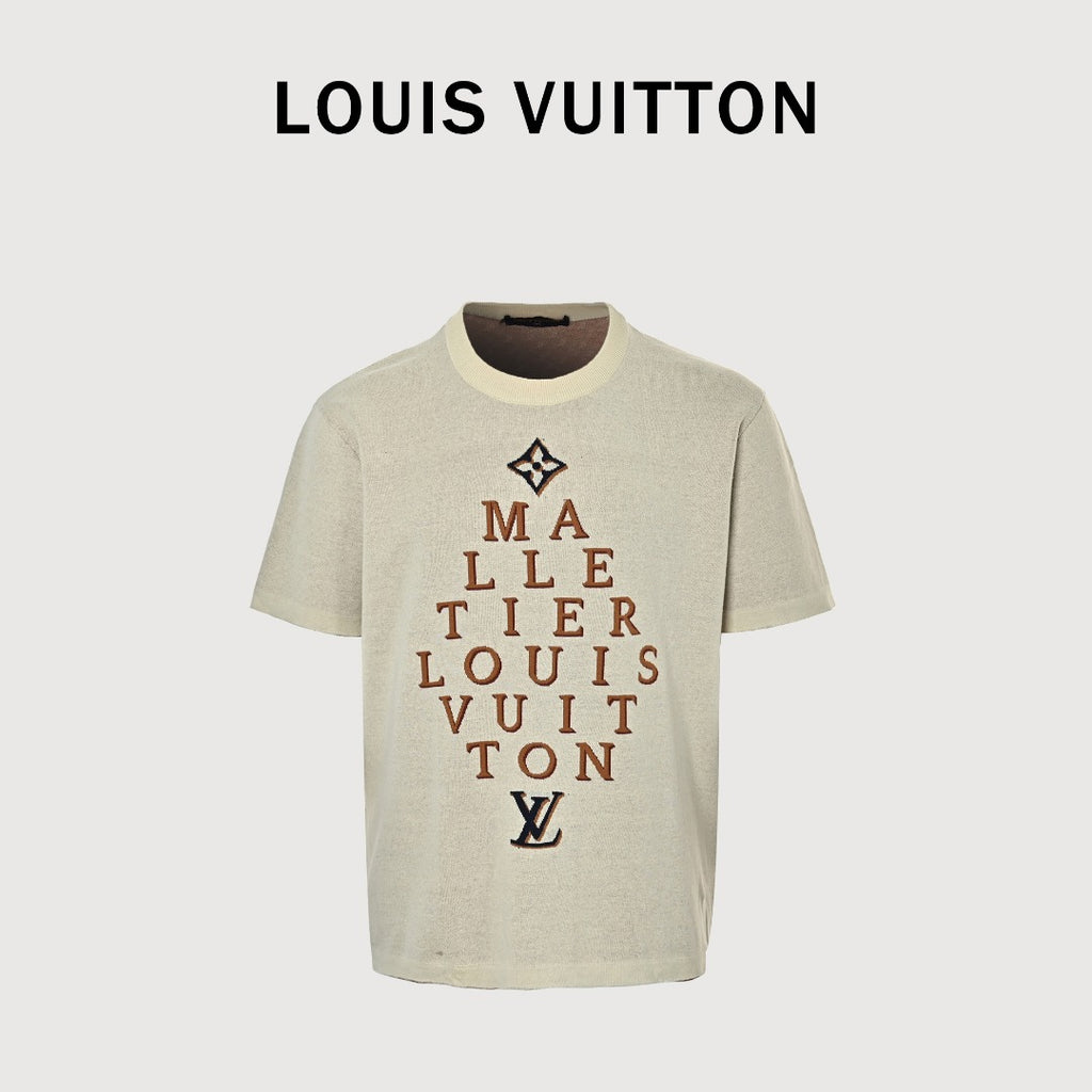 Louis Vuitton LV Maison Jacquard Lettering Knit Short-Sleeve T-Shirt